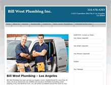 Tablet Screenshot of billwestplumbing.com